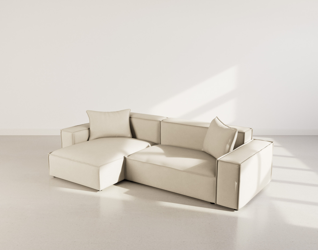 Canapé d'angle réversible 4 places en velours texturé Atlas