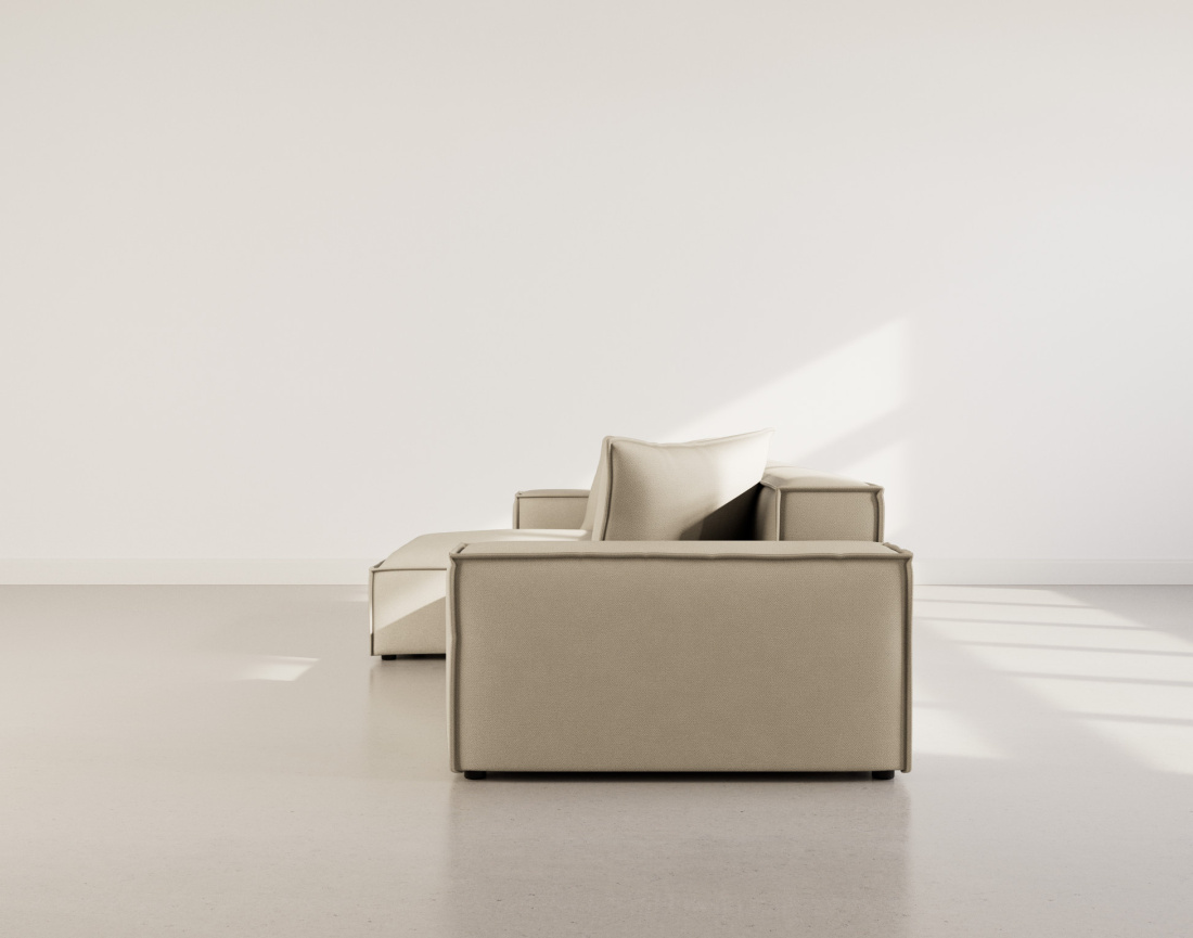 Canapé d'angle réversible 4 places en velours texturé Atlas