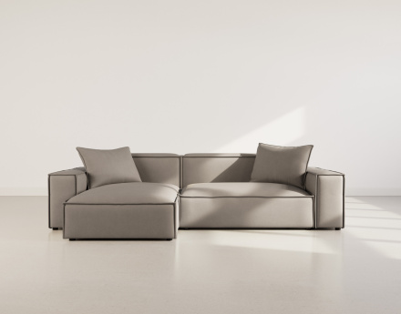 Canapé d'angle réversible 4 places en velours texturé Atlas