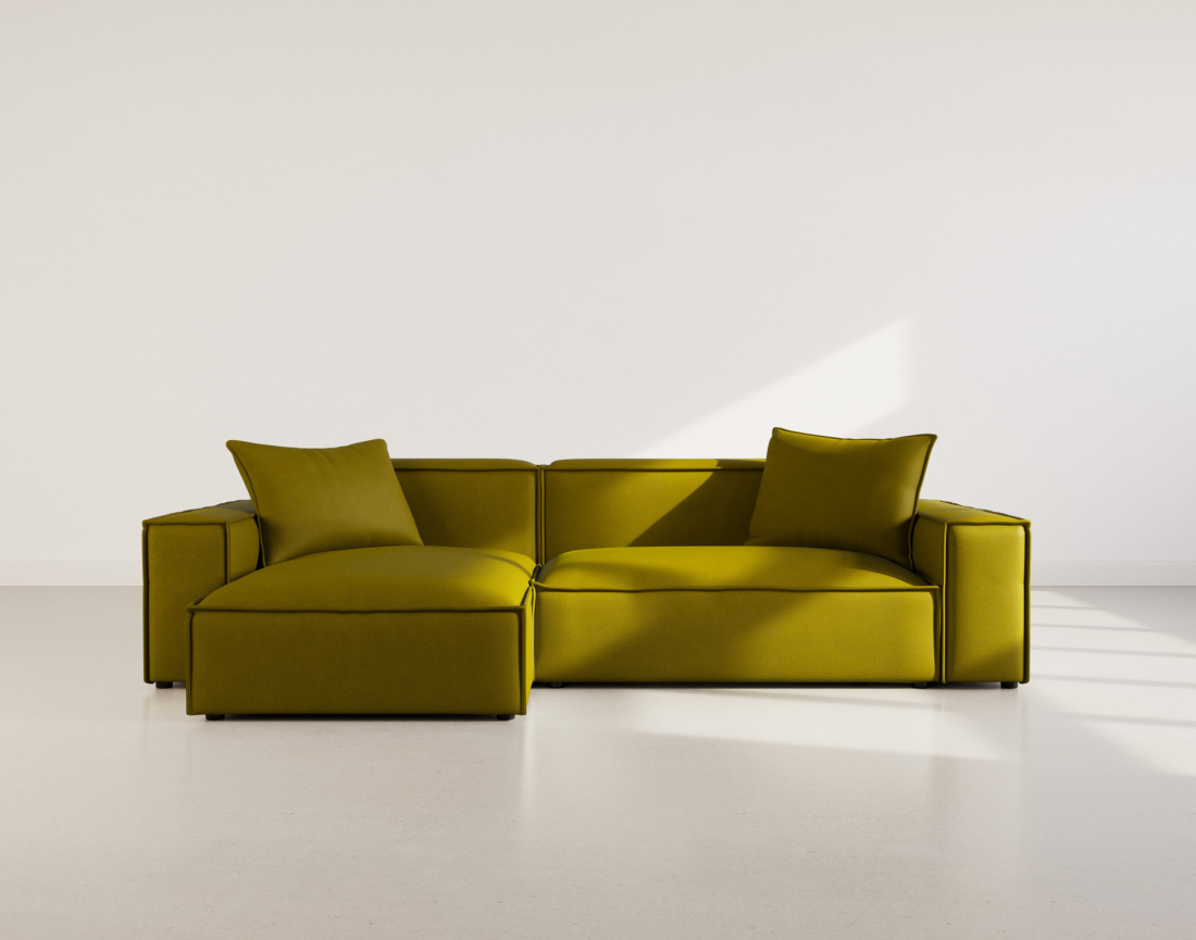 Canapé d'angle réversible 4 places en velours texturé Atlas