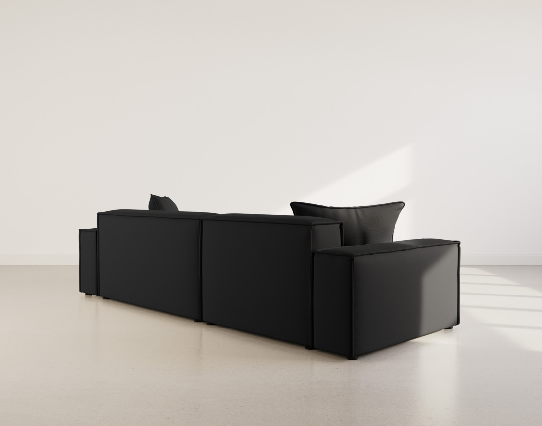 Canapé d'angle réversible 4 places en velours texturé Atlas