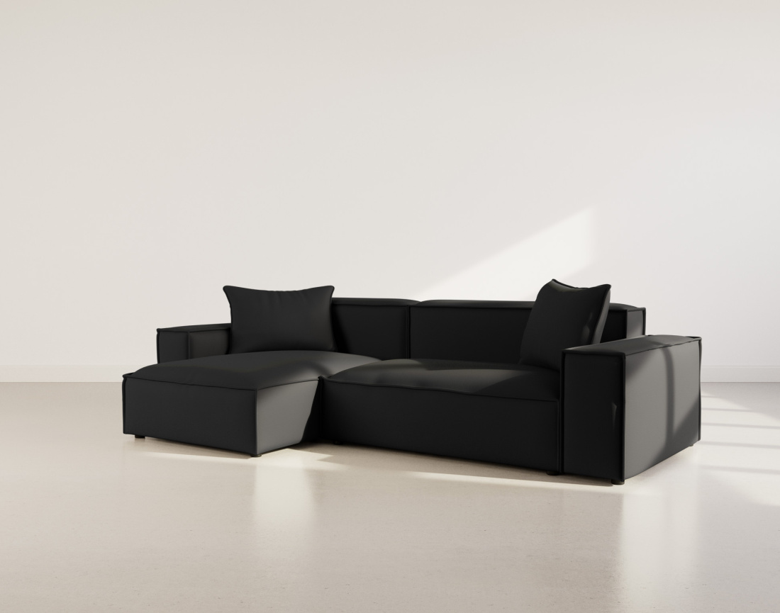 Canapé d'angle réversible 4 places en velours texturé Atlas