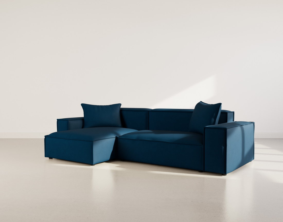 Canapé d'angle réversible 4 places en velours texturé Atlas