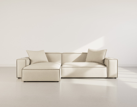 Canapé d'angle réversible 4 places en velours texturé Atlas