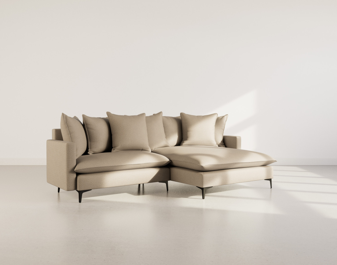 Canapé d'angle réversible 4 places en tissu texturé Madison