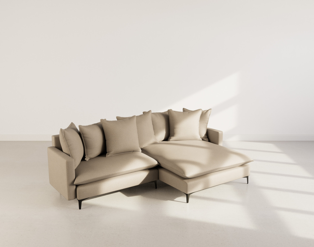 Canapé d'angle réversible 4 places en tissu texturé Madison