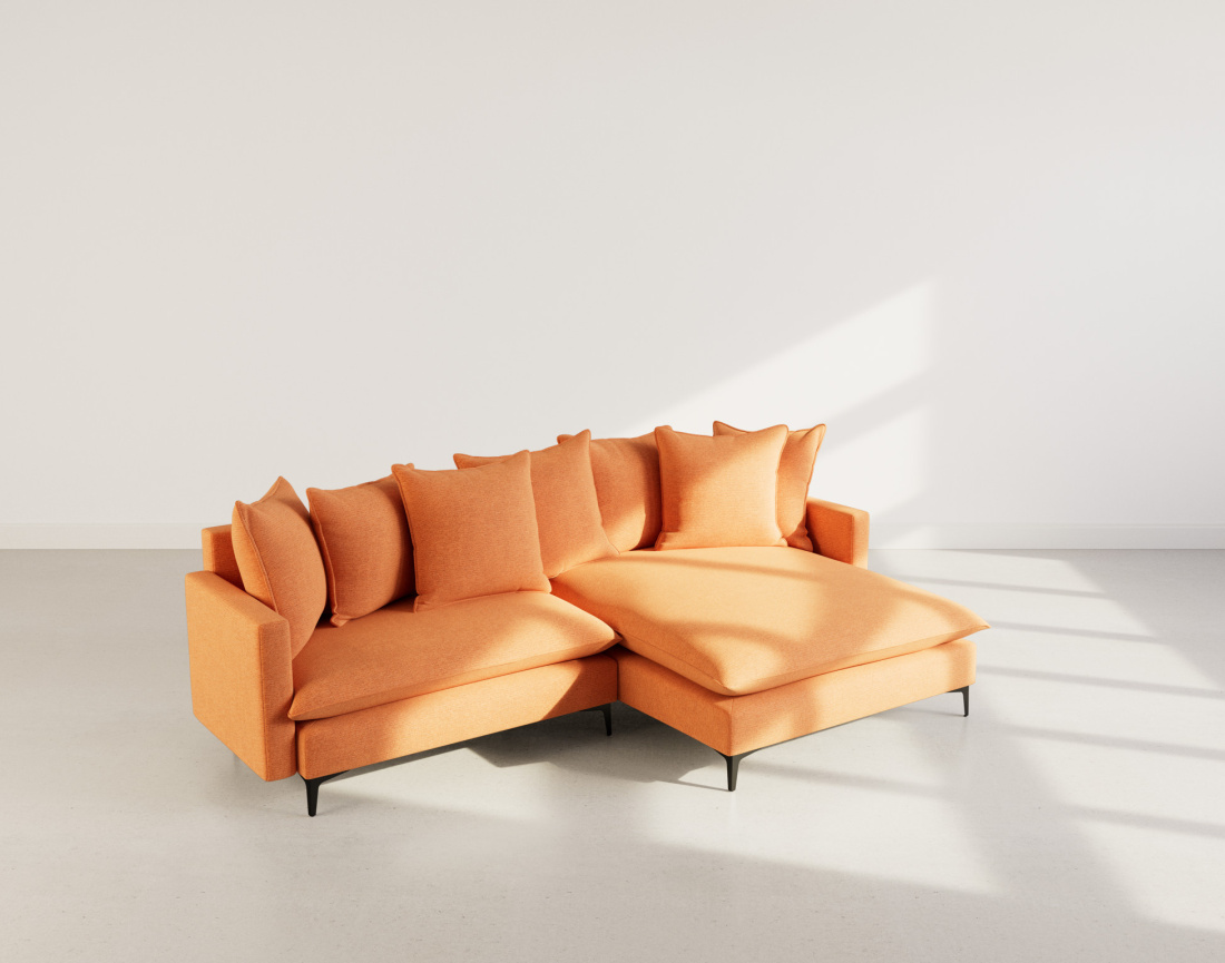 Canapé d'angle réversible 4 places en tissu texturé Madison