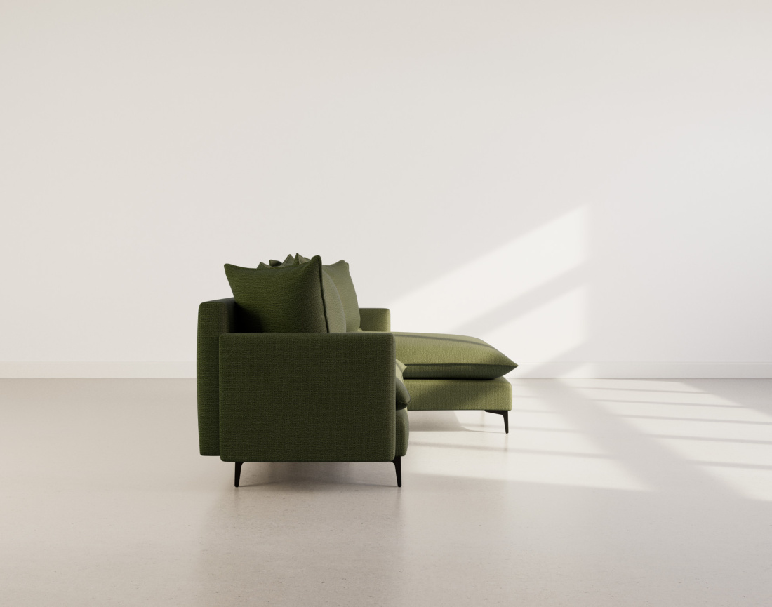 Canapé d'angle réversible 4 places en tissu texturé Madison