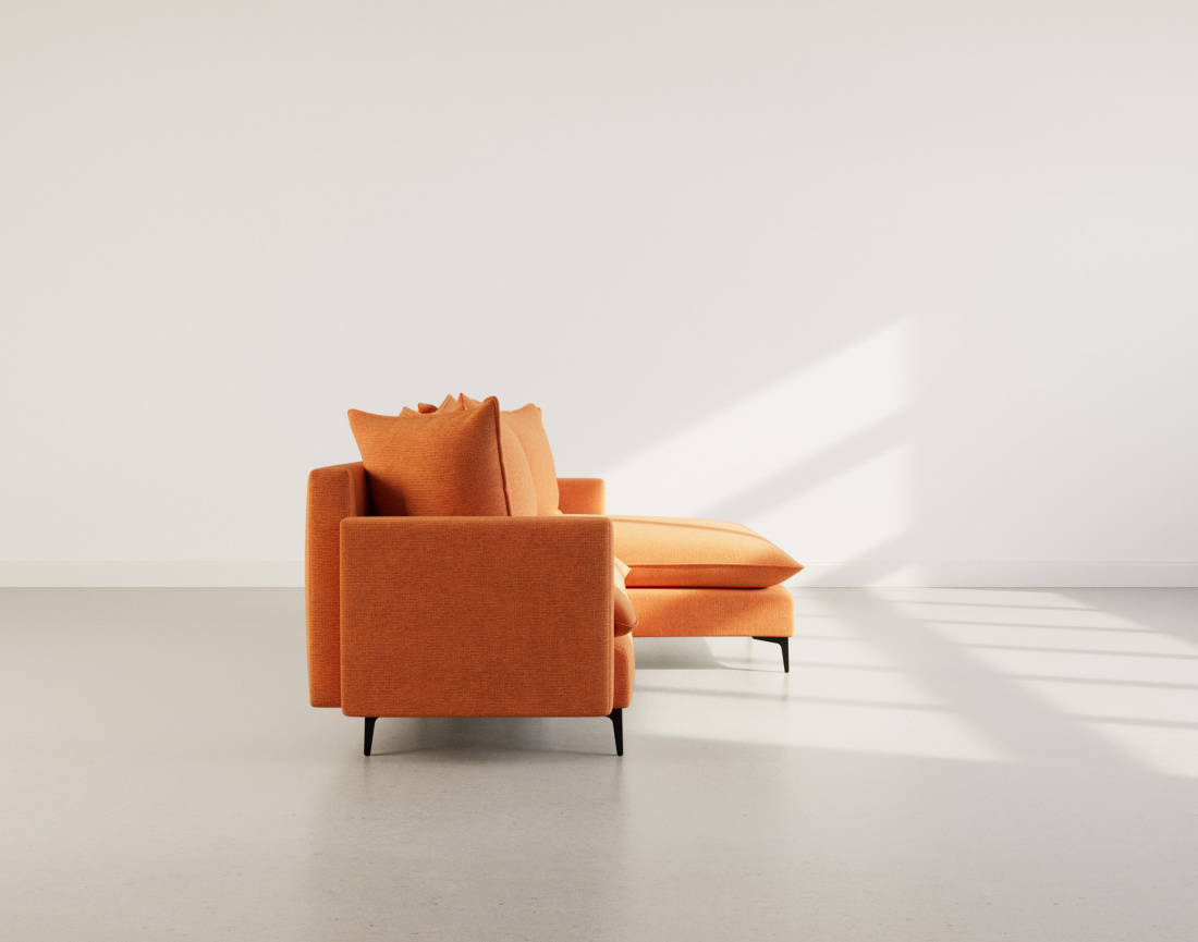 Canapé d'angle réversible 4 places en tissu texturé Madison