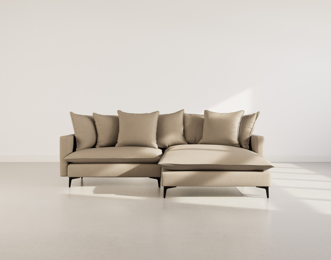 Canapé d'angle réversible 4 places en tissu texturé Madison