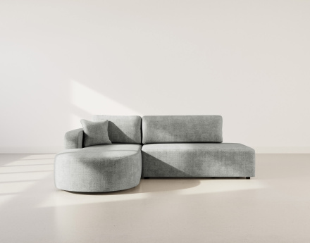 Canapé d'angle gauche 4 places convertible avec coffre sans accoudoirs en velours texturé Miro