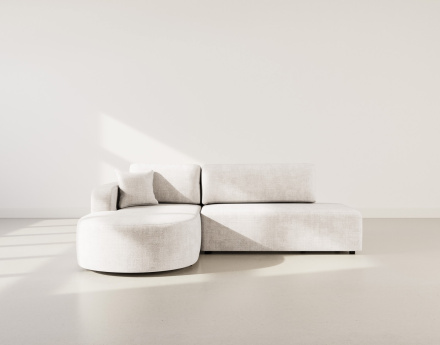 Canapé d'angle gauche 4 places convertible avec coffre sans accoudoirs en velours texturé Miro