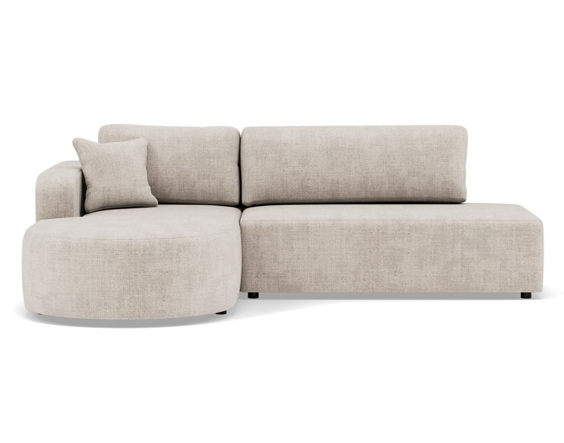 Canapé d'angle gauche 4 places convertible avec coffre sans accoudoirs en velours texturé Miro