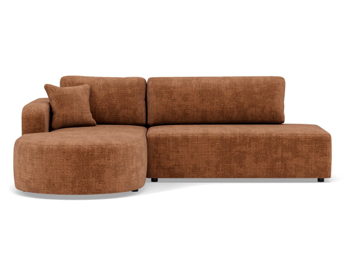 Canapé d'angle gauche 4 places convertible avec coffre sans accoudoirs en velours texturé Miro
