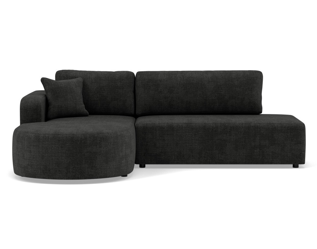 Canapé d'angle gauche 4 places convertible avec coffre sans accoudoirs en velours texturé Miro
