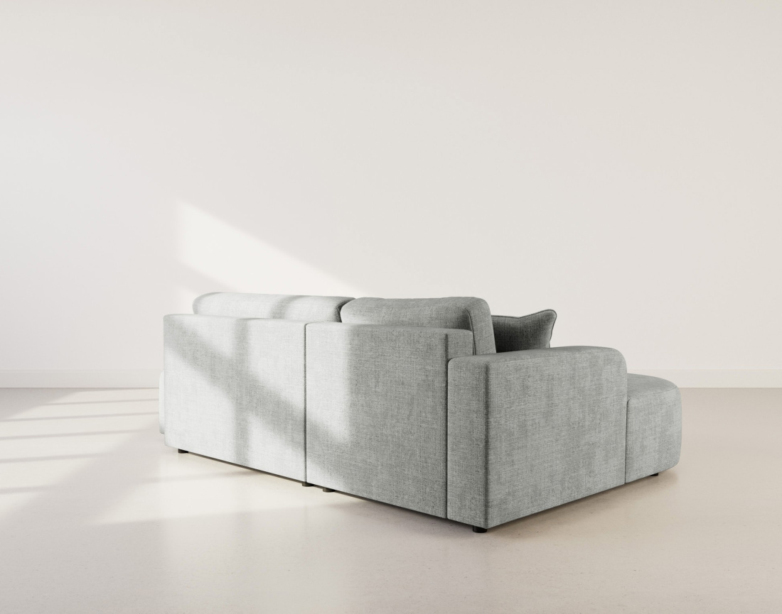 Canapé d'angle gauche 4 places convertible avec coffre sans accoudoirs en velours texturé Miro