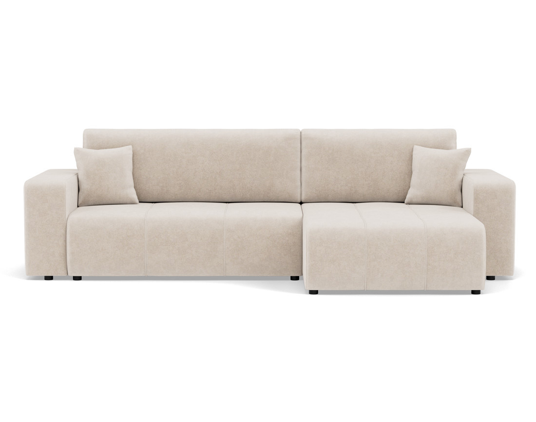 Canapé d'angle réversible 5 places convertible avec coffre en tissu Nicole