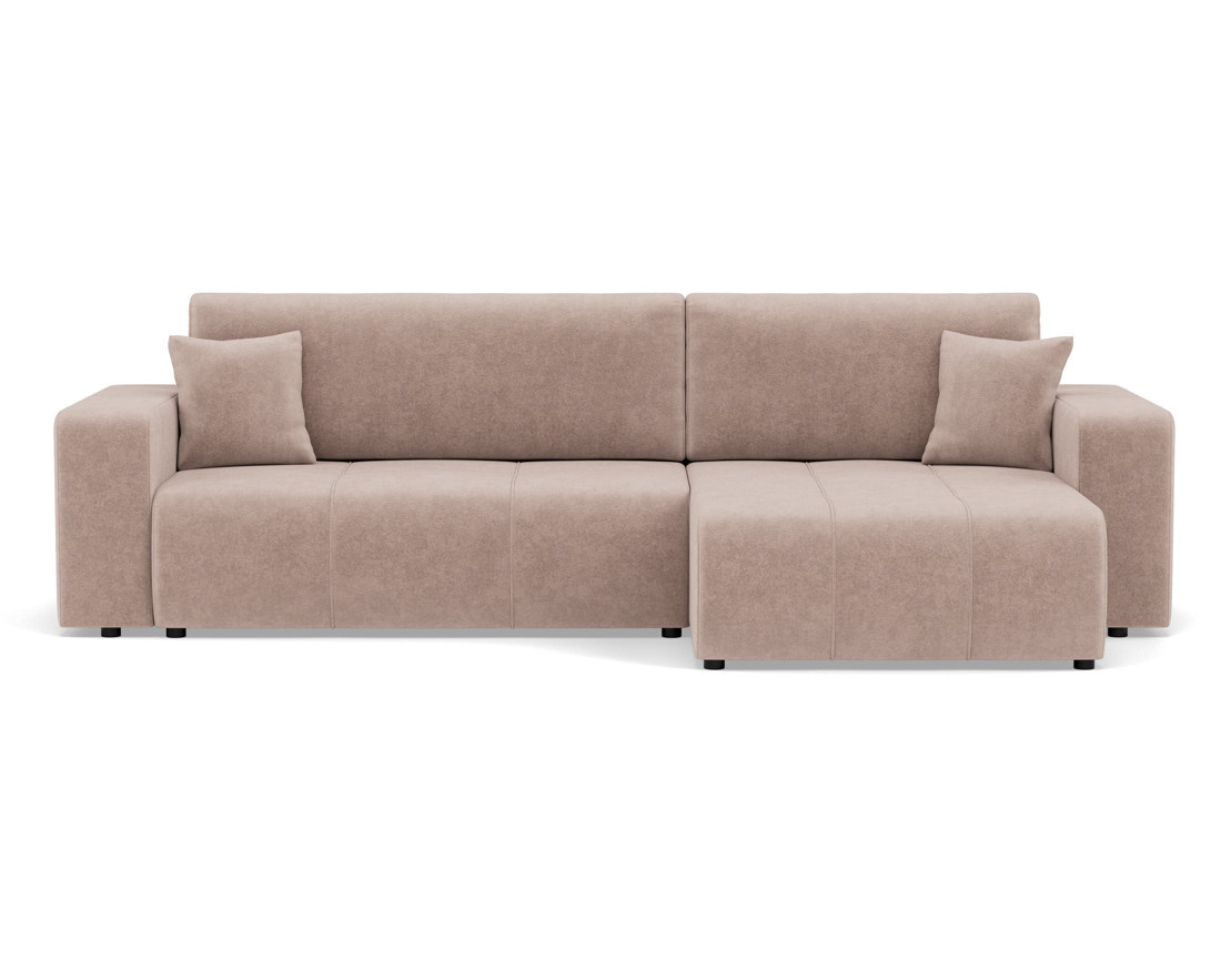 Canapé d'angle réversible 5 places convertible avec coffre en tissu Nicole