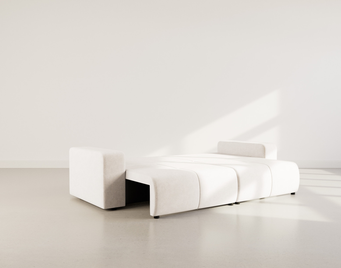 Canapé droit 4 places convertible avec coffre en tissu Nicole