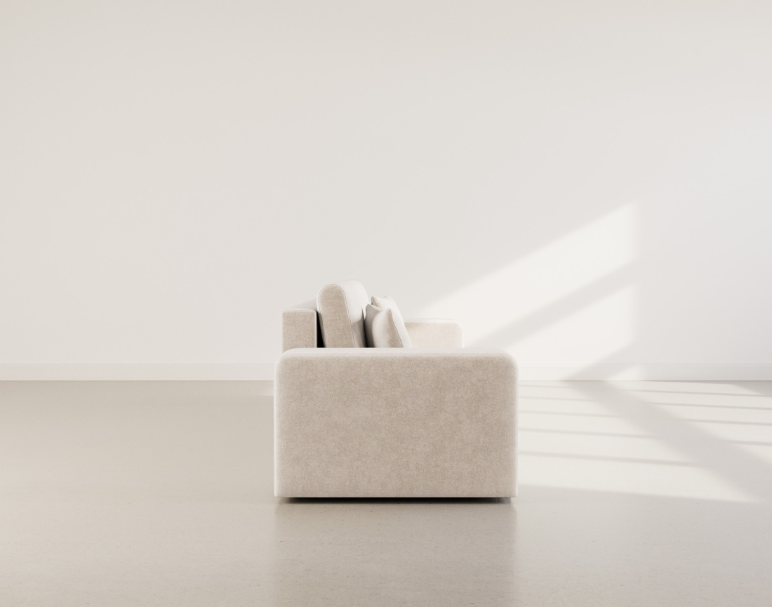 Canapé droit 4 places convertible avec coffre en tissu Nicole