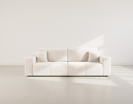 Canapé droit 4 places convertible avec coffre en tissu Nicole