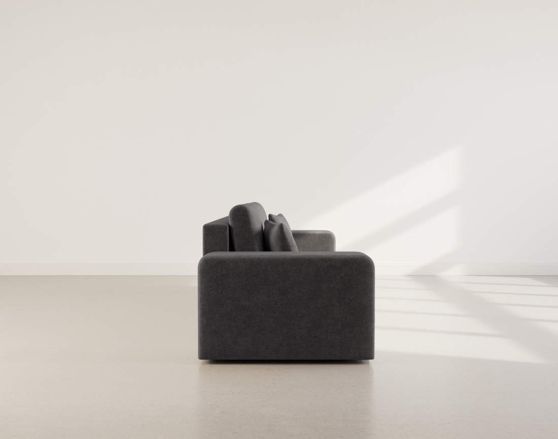 Canapé droit 4 places convertible avec coffre en tissu Nicole