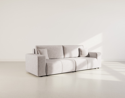 Canapé droit 4 places convertible avec coffre en tissu Nicole