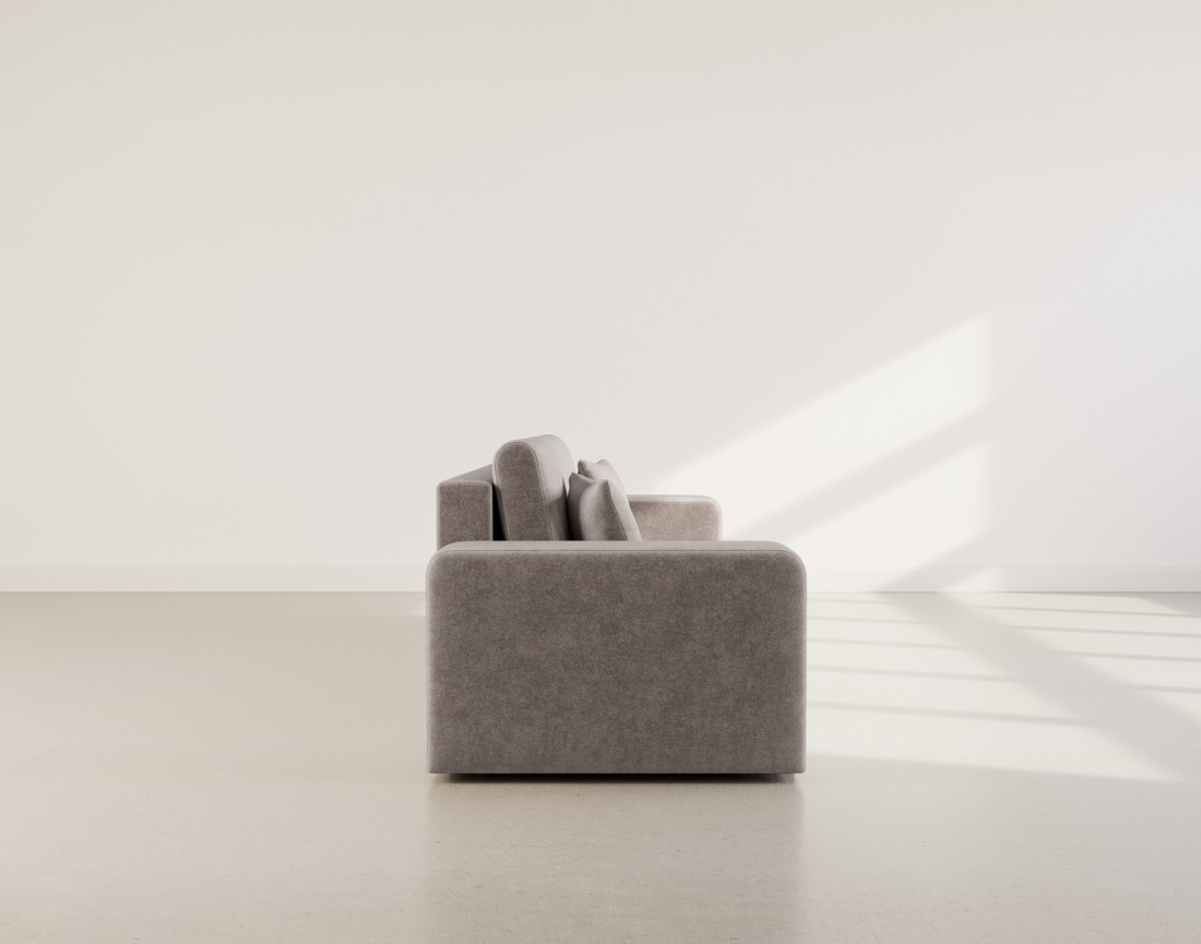 Canapé droit 4 places convertible avec coffre en tissu Nicole