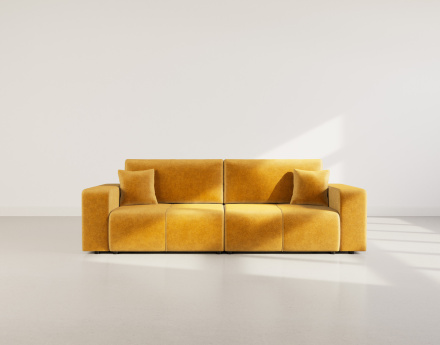 Canapé droit 4 places convertible avec coffre en tissu Nicole