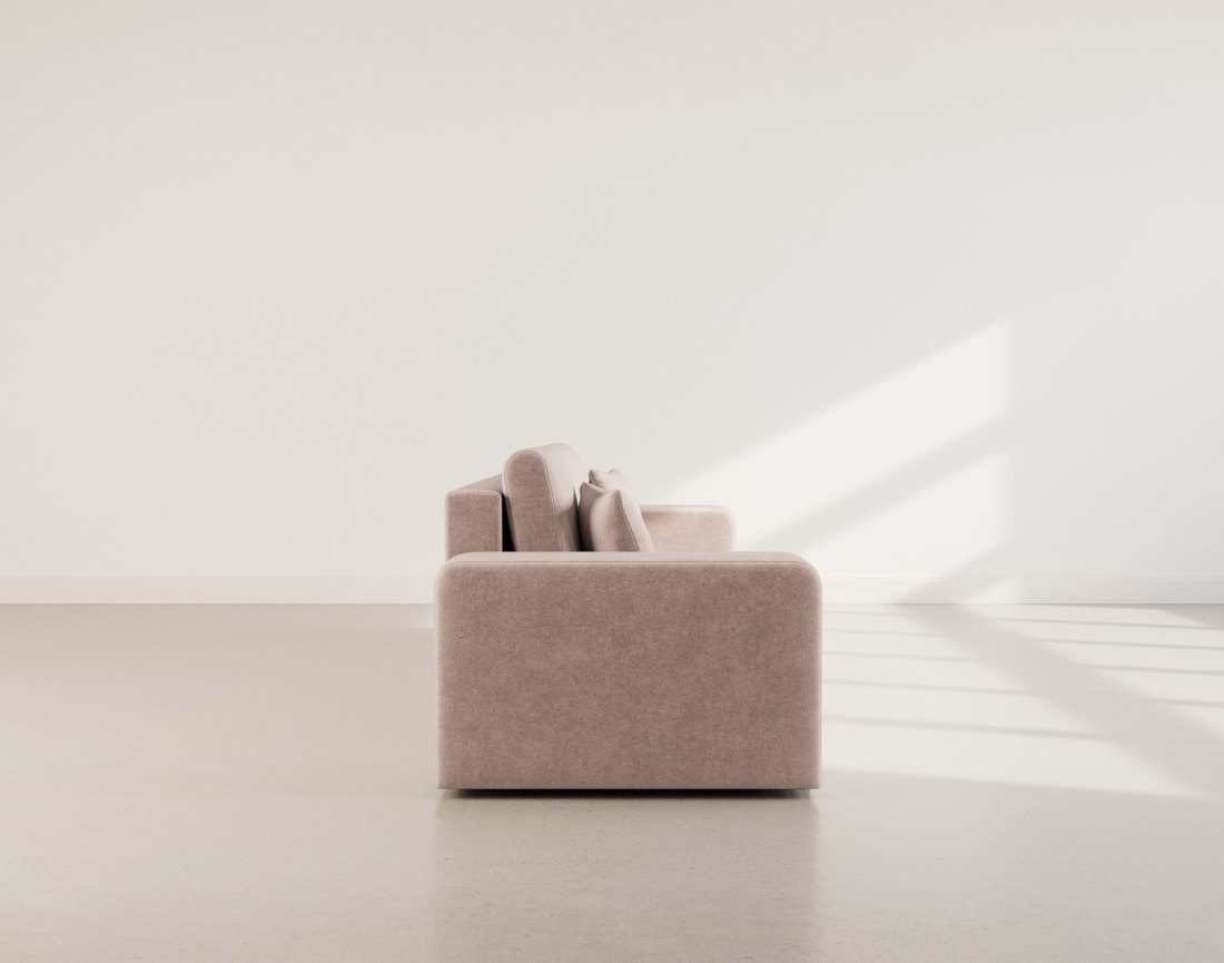 Canapé droit 4 places convertible avec coffre en tissu Nicole