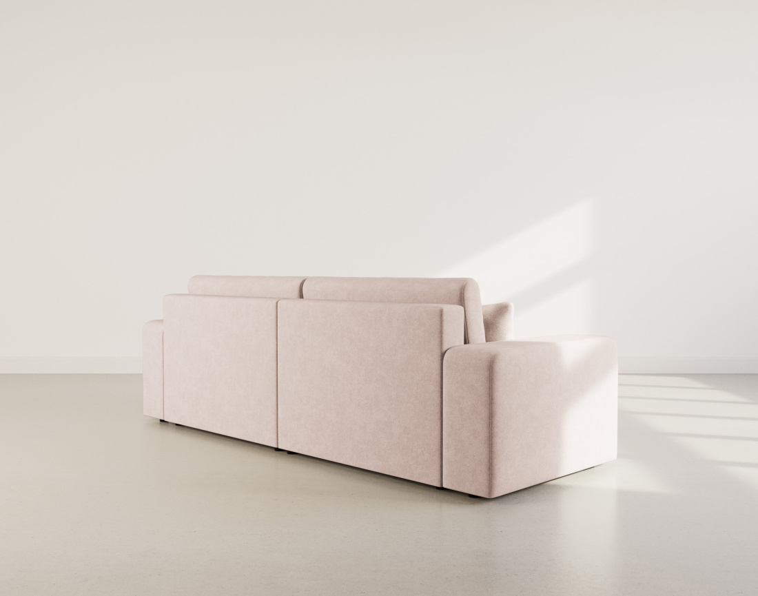 Canapé droit 4 places convertible avec coffre en tissu Nicole