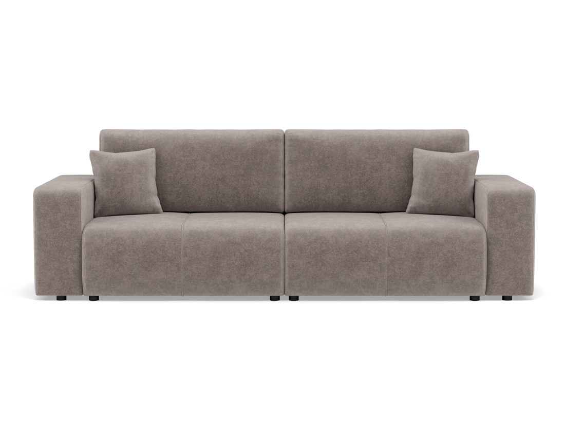 Canapé droit 4 places convertible avec coffre en tissu Nicole