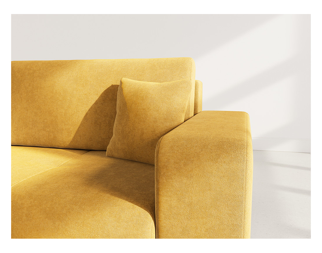 Canapé droit 4 places convertible avec coffre en tissu Nicole