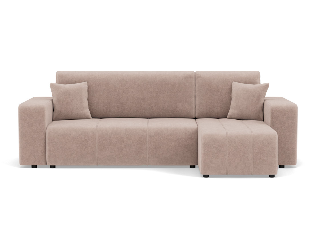 Canapé d'angle réversible 4 places convertible avec coffre en tissu Nicole