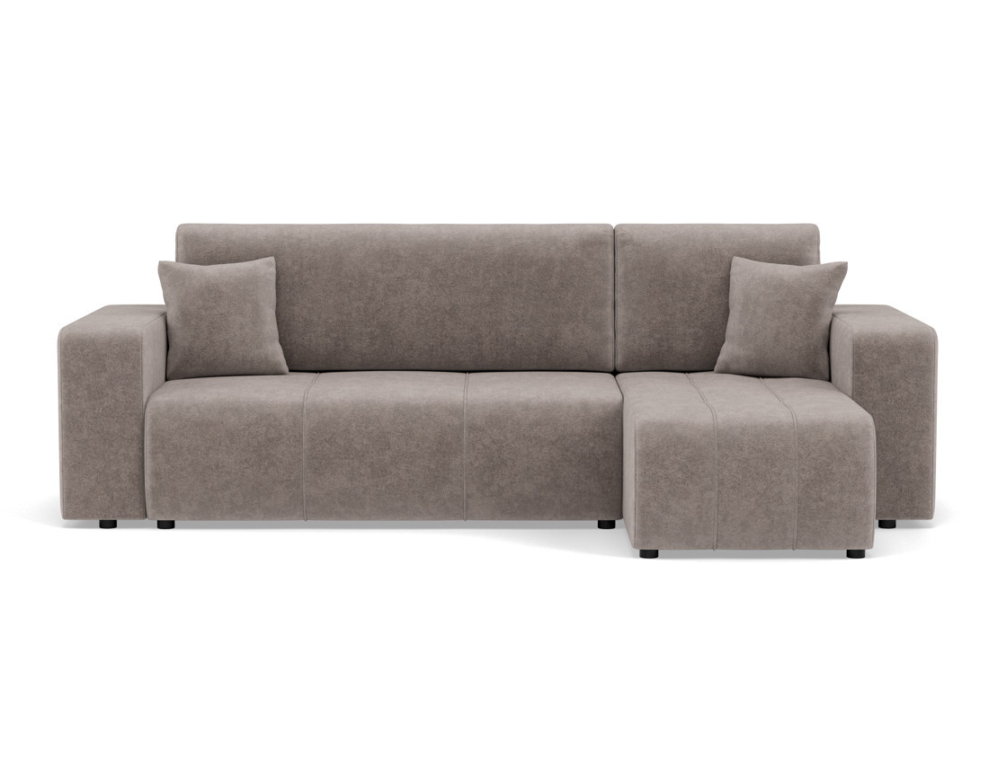 Canapé d'angle réversible 4 places convertible avec coffre en tissu Nicole