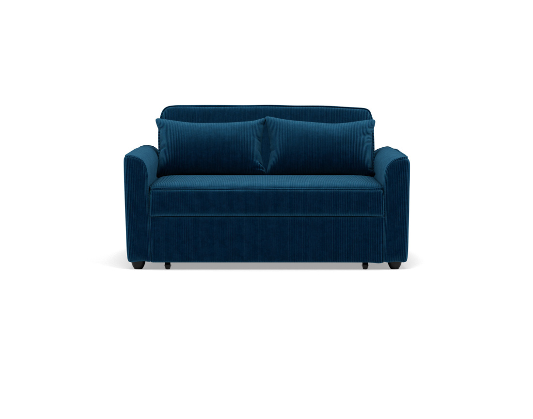 Canapé droit 2 places convertible en velours côtelé Ernest