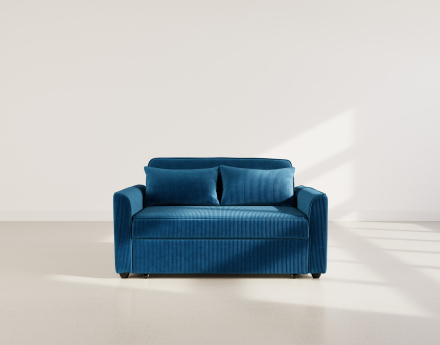 Canapé droit 2 places convertible en velours côtelé Ernest