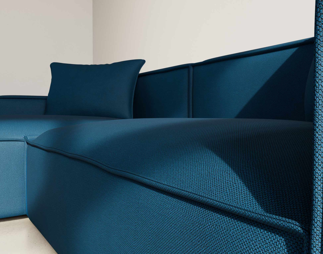 Canapé d'angle réversible 4 places en velours texturé Atlas