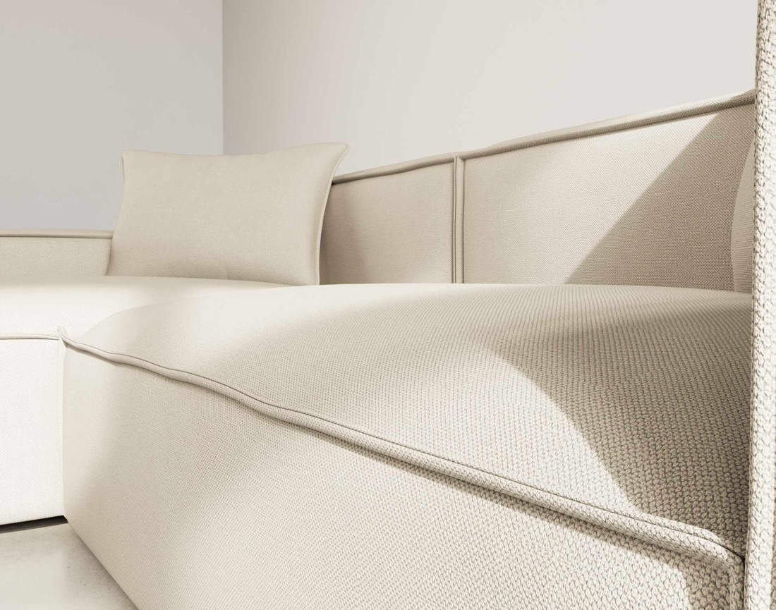 Canapé d'angle réversible 4 places en velours texturé Atlas