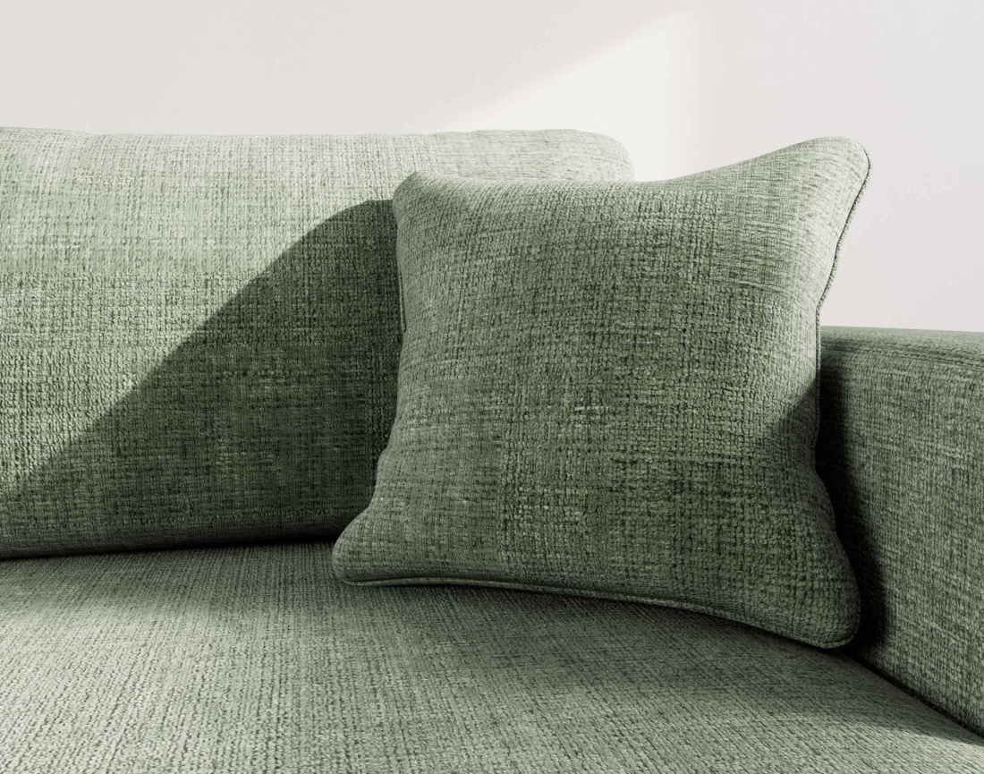 Canapé d'angle droit 4 places convertible avec coffre sans accoudoirs en velours texturé Miro