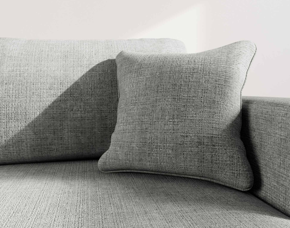 Canapé d'angle droit 4 places convertible avec coffre sans accoudoirs en velours texturé Miro