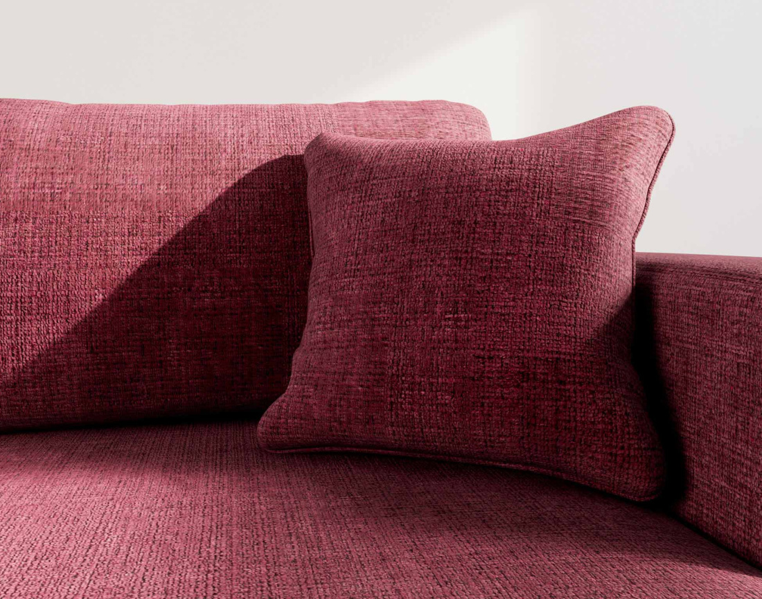 Canapé d'angle droit 4 places convertible avec coffre sans accoudoirs en velours texturé Miro