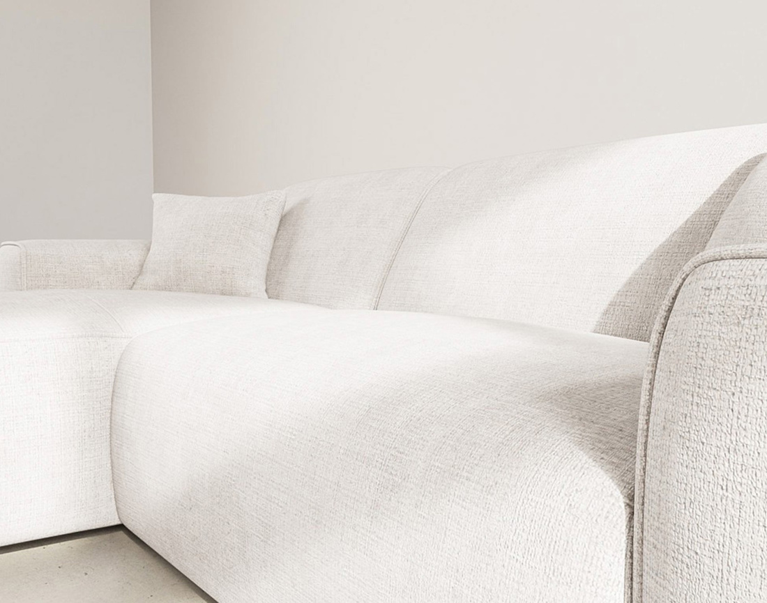 Canapé d'angle gauche 4 places en velours texturé Lison