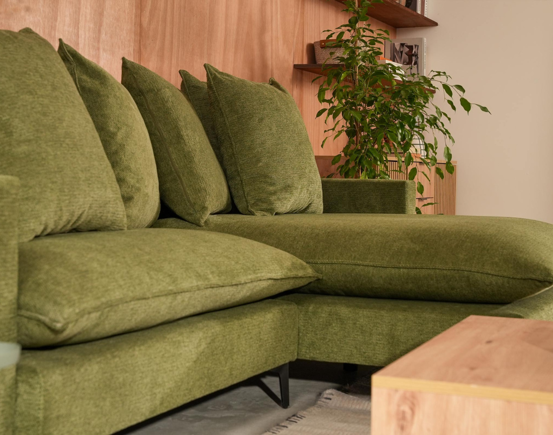 Canapé d'angle réversible 4 places en tissu texturé Madison