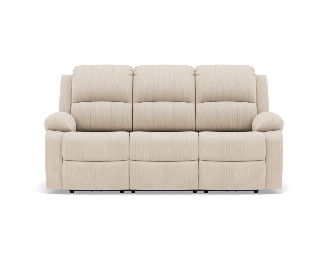 Canapé 3 places relax électrique en velours côtelé Armand