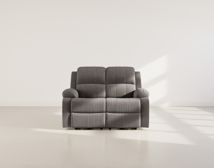 Canapé 2 places relax électrique en velours côtelé Armand