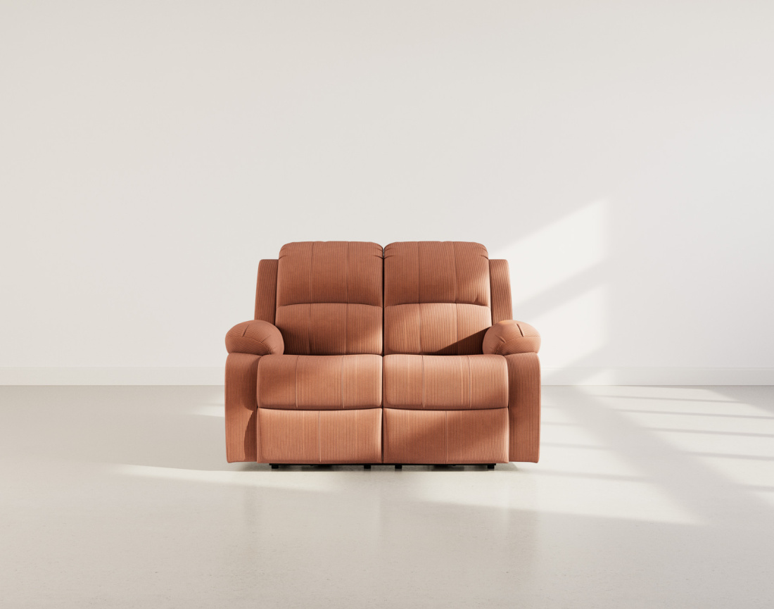 Canapé 2 places relax électrique en velours côtelé Armand