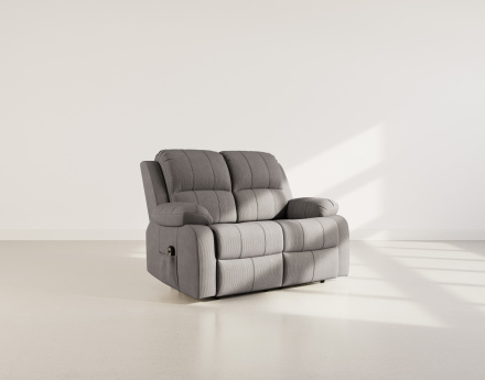 Canapé 2 places relax électrique en velours côtelé Armand