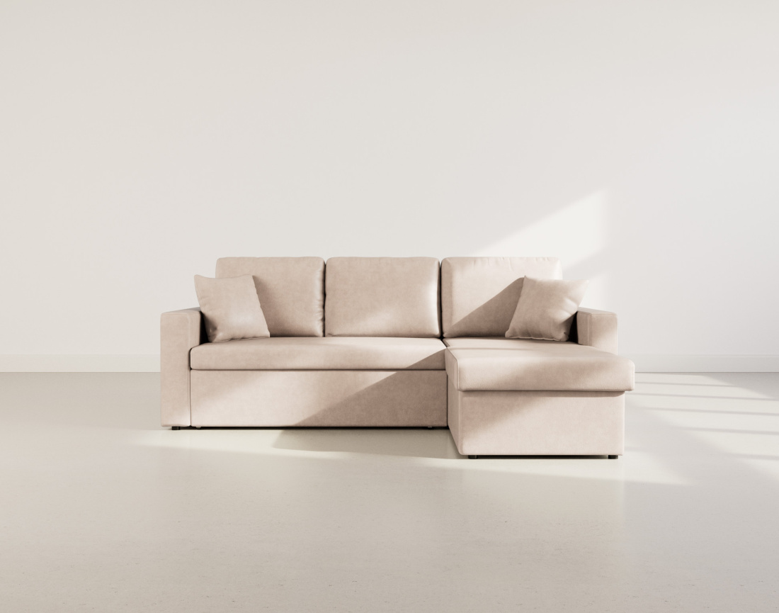 Canapé d'angle réversible 4 places convertible avec coffre en simili Cyrus