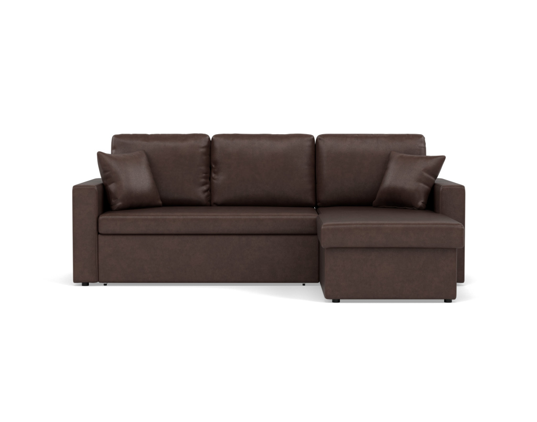 Canapé d'angle réversible 4 places convertible avec coffre en simili Cyrus